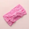 Baby Girls Headband Solid Girl Knotted Tiara Wide Brim Headbands Bow Nylon Jacquard Hairband Candy Color Fashion Hair Accessories 33 Colors B7749