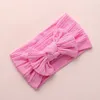 Bébé filles bandeau solide fille noué diadème large bord bandeaux arc nylon Jacquard bandeau couleur bonbon mode cheveux accessoires 33 couleurs B7749