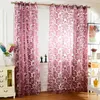 Cortina cortina 40% gota !! tule fino respirável poliéster flor padrão semi puro cortinas para quarto
