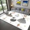 Cartoon Ballett Mädchen 3D Druck Bereich Teppich Kind Schlafzimmer Spiel Boden Matte Weiche Flanell Memory Foam Zimmer Spielen Teppiche für Wohnzimmer 220301