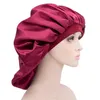 Gorro grande, accesorios para el cabello para mujer, talla grande, estampado de belleza, satén, seda, gorro de noche para dormir, gorros, sombreros