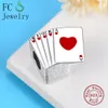 FC Sieraden Fit Originele Merk Charms Armband 925 Sterling Silver Red Black Emaille Letter Poker Kraal voor het maken van Berloque 2020 Q0531