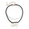 Ожерелья с подвесками 2021, модное винтажное готическое короткое жемчужное бархатное колье-цепочка с цепочкой для женщин, женский костюм с надписью BABY, Jew291m