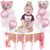 حفلة الديكور نصف عيد ميلاد الديكور بالونات كيت بلدي 1/2 بالونات راية قبعة 6 أشهر الاستحمام الطفل لوازم الولادة