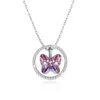 Butterfly Pendant 3 ways to wear LEKANI Crystals From Swarovski Necklace 925 Sterling Silver Gifts Wedding Long Chain for Women