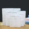 500 Teile/los Aufstehen Weiß Kraft Papier Aluminium Folie Tasche Zipper Doy Pack Verpackung Beutel Lebensmittel Tee Snack Wiederverschließbaren Taschen Großhandel