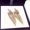 Design Crystal Long Tassel Dangle Earrings for Women S925 Sterling Silver Needle Evening Earring 2021