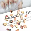 Nail Art Dekorationen 20 Stücke Retro Designer Charms Bunte Gold Seite Unregelmäßige Legierung Luxus Edelsteine ​​Für Dekoration3892758