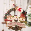 Noel Dekorasyon Ev Noel Rattan Açık Garland Dekorasyon Santa Kardan Adam Asma Yüzük Kolye Pencere Kapı Navidad 211104