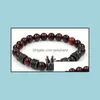 Kralen, strengen armbanden sieraden 8mm vbhg24 elastische aangepaste charm natuur steen chakra reiki agaat onyx goud sier koper cz zirkoon kubieke zi