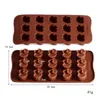 15 cavidad doble corazón silicona moldes jalea quince agujeros hielo cubito bandeja resistencia al calor hornear cocina chocolate moldes