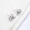 Stud Fashion Women 925 Silver Clear CZ Sweet Heart Earrings For Child Girl Female Simple Party Earring Jewelry ED596