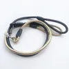 Dog Collars & Leashes Pet Leads Black 120CM Leather Strong Safety Chain Traction Rope Pets Medium Large Dogs Supplies