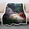 Cartoon Totoro Lustige Charakterdecke 3D-Druck Sherpa Weiche Sofadecken auf dem Bett Heimtextilien Traumhafter Stil