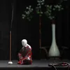 세라믹 크리 에이 티브 중국어 젠 불교 작은 몽크 향 버너 흰색 도자기 부처님 동상 향 스틱 홀더 홈 장식