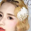 Altın Vintage Barok Kafa Şube Düğün Tüy Başlığı Gelin Saç Takı Hairbands Inci Tiara Kadınlar Boho Aksesuarları