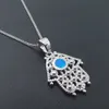 Fashion Choker Pendants 100% 925 Sterling Silver Jewelry Blue Fire Opal Cute Pendant Necklaces Women without Chain