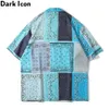 Bandana Patchwork Polo Shirt Män Sommar Hawaii Turn-down Collar Herrskjorta Kortärmad Male Top 210603