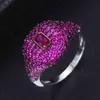 ゴッドキー春のコレクションの贅沢な積み重ね可能なシックなリング女性の結婚式の立方体ジルコンの婚約ドバイブライダル声明指輪