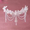 Hair Clips Barrettes Wedding Ornament Women Headpiece Lace Head Chain Pearl Jewelry Bridal Shinny Rhinestone Hairpieces RE1858063026