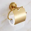 Toalettpapper hållare kreativ europeisk stil badrum boxa vattentät handduk hållare mässing gyllene / rosa guldrulle