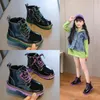 Botas Niños Niños Niñas Charol Cremallera Otoño Primavera Moda Impermeable Antideslizante Zapatos para niños