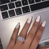 Superbe bague de promesse d'éternité en édition limitée en argent sterling 925 11 pièces bagues de fiançailles ovales en diamant cz pour femmes 1388626