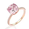 Cluster ringen Madalena Sarara Sterling Silver 925 Vrouwen Ring Uniek 8 harten pijlen kalve Design Rose Gold Color Pink Stone