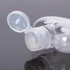 50ML Heart Shape Hand Sanitizer Bottle With KeyRing Hook Clear Transparent Plastic Refillable Containers Christmas Gift RRD13065