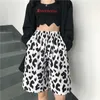 Weiße Kuh Sommer Laufen Sport Shorts für Frauen Streetwear Harajuku Koreanische Jogger Elastische Hohe Taille Breite Bein 210724