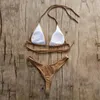Bikinis conjunto meninas brasileiras natação ternos biquíni pequeno copo + estilo de corte de alta praia biquiini preto / branco micro nadar tanga