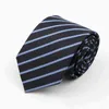 Nuevo clásico rayas punto corbatas para hombres jacquard 7 cm poliéster corbata estrecha flaca boda novio negocios corbata traje camisa regalo Y1229
