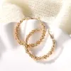 Big Circle Round Hoop Earrings for Women's Fashion Statement Golden Punk Charm Earrings Party Jewelry