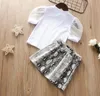 Summer Baby Girls Clothing Sets lace leopard print zipper short skirt two-piece girl suit Kids Clothes