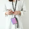 Portafoglio piccolo moda donna portafoglio corto cinturino sottile borse da donna borsa per soldi coreano portafoglio femminile olografico 2021 portafoglio sottile Vallet 220217