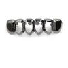 Gold Grillz Teeth Set High Quality Mens Hip Hop Jewelry Silver Black Hollow Grills