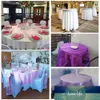 Toalha de mesa redonda Tabela de cetim Christmas Tablecloths Royal Blue Inoverlay para festa de casamento Banquete de