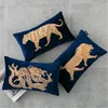 Luxury Designer Pillow Case Broderi Lion Tiger och Dragon Pattern Cushion Cover 30 * 50cm Använd för ny heminredning Julklapp Pillo