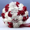 Dekorativa blommor Lyxig vacker bröllop Bouquet Hortensia Elegant Pearl Bride Bridesmaid Crystal Sparkle