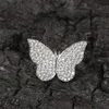 Crystal Black Zircon Butterfly Stud Örhängen för Kvinnor Mode Nål Guld Silver Färg Metall Party Öron Smycken Tjejer Present