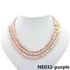 Charme de mode 3rows 78 mm blanc naturel Akoya Colture Collier Collier Boullier Gold Bouton Femme Mariage Cadeau de Noël AAA 17199781413