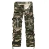 Heren lente leger tactische baggy militaire broek multi-pocket wassen losse lading mannelijke casual algemene plus maat 40 210715