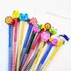 50 Pcslot Wood Gift Pencil With Animals Eraser Head Christmas For Kids Cute Fashion Party Favors School Supplies Y200709