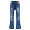 Mäns jeans herrar stora blossade bootcut benbyxor Lossa manlig designer Classic denim Bell Bottom för män Hosen Herren1810