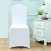 100 Pcs Pas Cher Bureau Polyester Couverture De Chaise De Mariage Spandex Blanc Banquet Lycra Chaise Couvre Pour Les Mariages Fête De Noël Décor Y200104