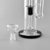 10" Glass Bongs Hookahs Recyler Smoking Water Pipes Two Functions Black Oil Rigs Percolators