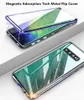 Modische, schlanke, magnetische Adsorptions-Handyhüllen aus Metall für Samsung Galaxy S21 Ultra Plus, HD, transparent, doppelseitig, gehärtetes Glas, stoßfeste Schale, 360-Grad-Ganzkörperabdeckung