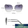 Solglasögon Kvinnor Kattögon Rimless UV400 Branddesigner Högkvalitativ Gradient Sun Glasses Kvinna Oculos
