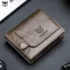 2021 Brand Geuthesine Leather Men039S Portefeuille CowHide Designer masculin Purse vintage Carte d'identité Holder Luxury Money Bag4985711