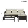 U_STYLE 3 PCS Outdoor Rattan Furniture Sofa Set with cushions US stock a26